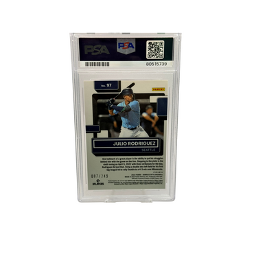 2022 Donruss Optic Pink Velocity Julio Rodriguez PSA 8