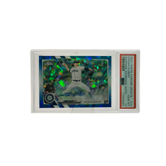 2021 Topps Chrome Update Logan Gilbert Sapphire Auto PSA 10