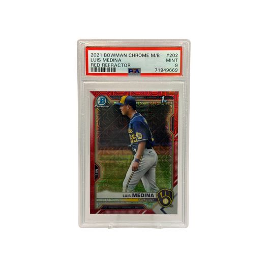 2021 Bowman Chrome Mega Box Luis Medina Megabox Red Refractor /5 PSA 9