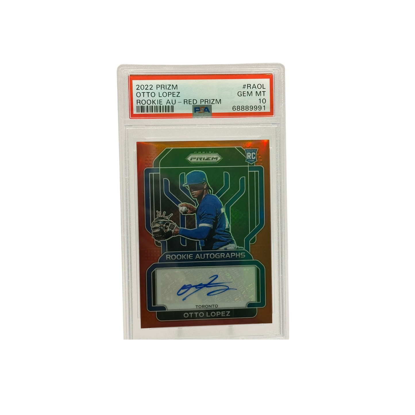 2022 Panini Prizm Otto Lopez Red Prizm Auto PSA 10