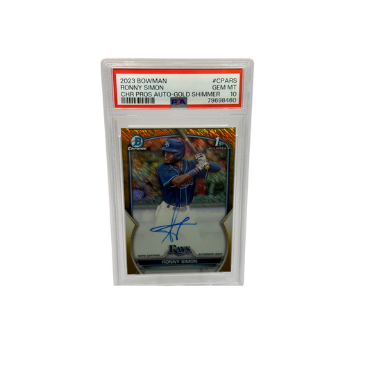 2023 Bowman Chrome Gold Shimmer Ronny Simon Auto /50 PSA 10