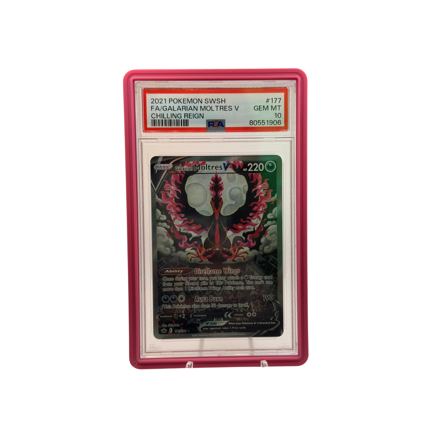 2021 Pokemon SWSH FA Galarian Moltres V PSA 10