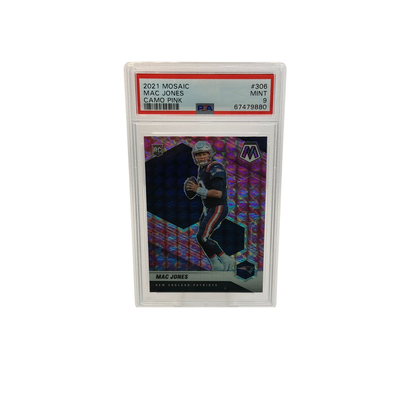 2021 Mosaic Mac Jones Pink Camo PSA 9