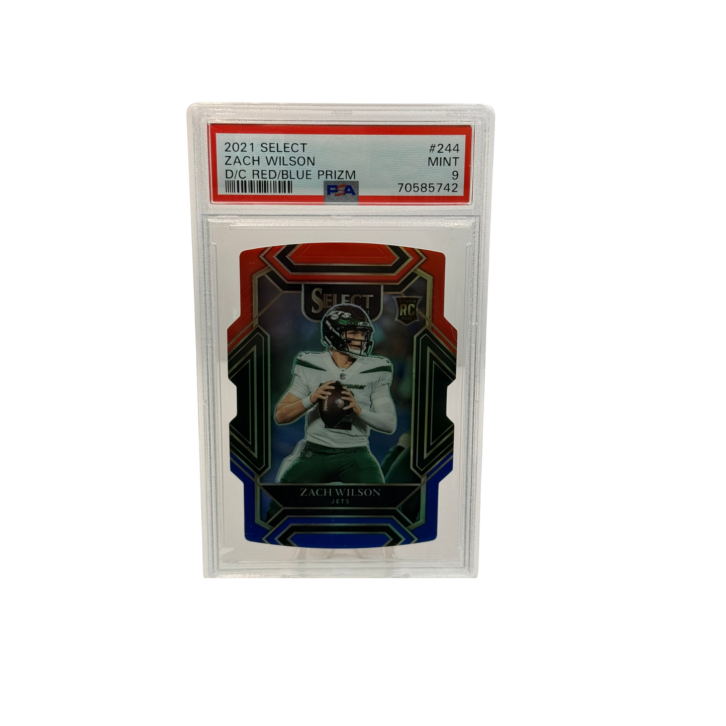 2021 Select Zach Wilson D/C Red/Blue Prizm PSA 9