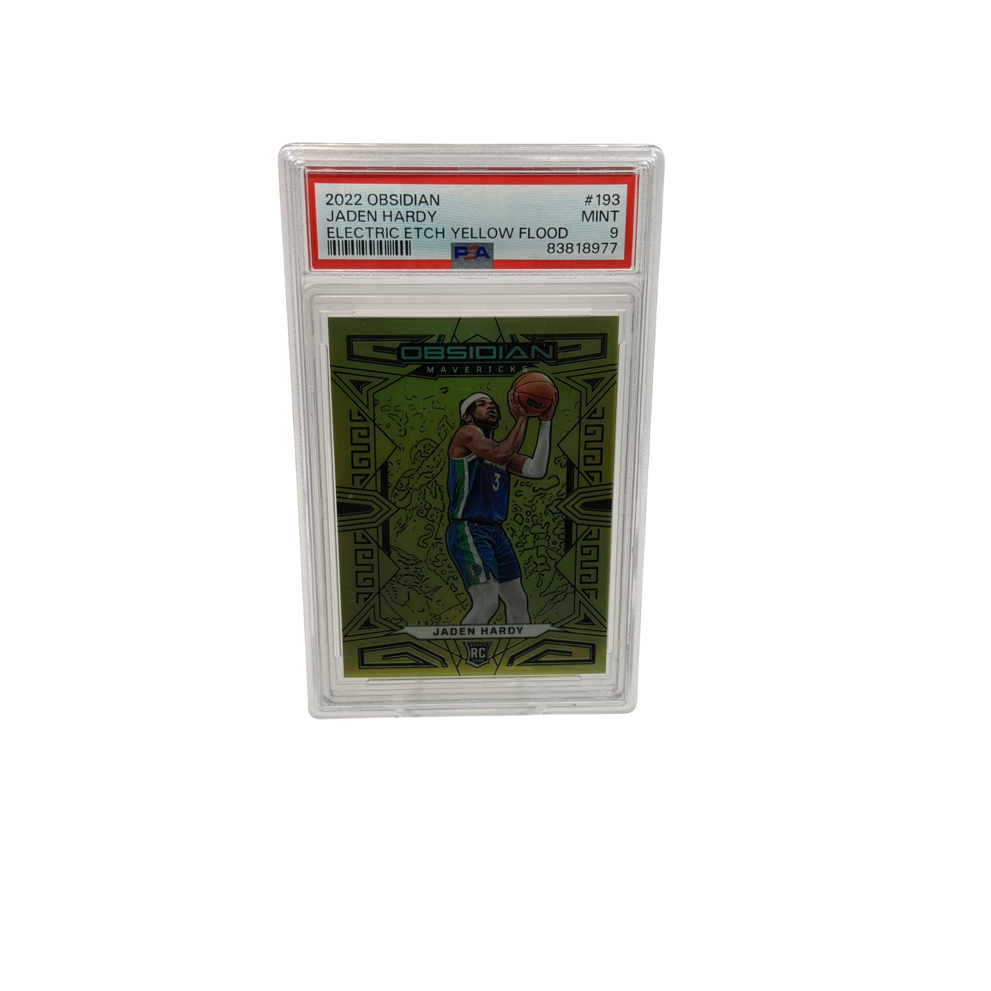 2022 Obsidian Jaden Hardy Electric Etch Yellow Flood PSA 9