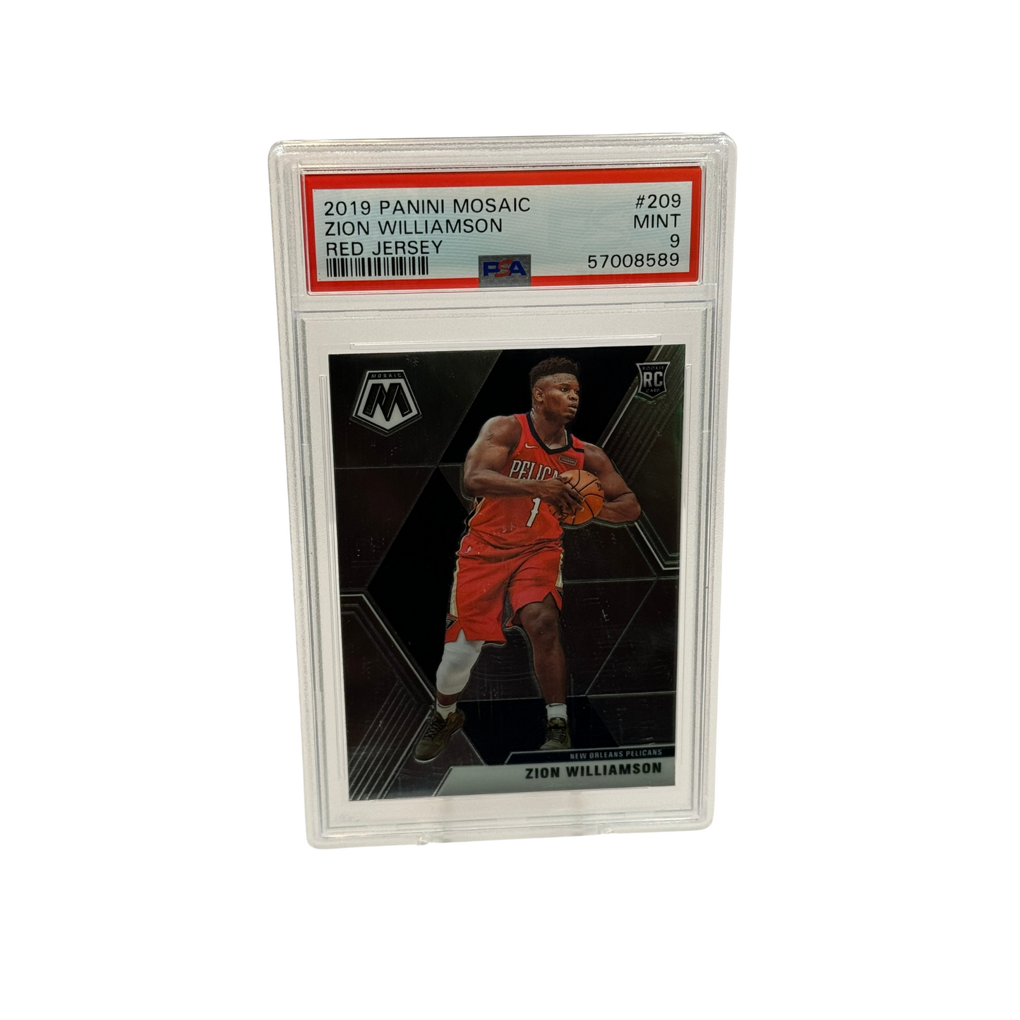 2019 Panini Mosaic Red Jersey Zion Williamson PSA 9